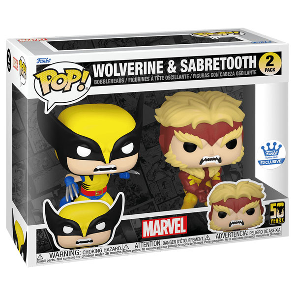 Funko POP Marvel Wolverine and Sabretooth Exclusive Figure 2 Pack
